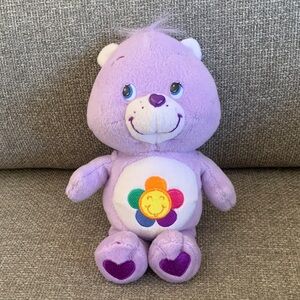 Care Bears 2002 Harmony Bear 8” Rainbow Flower Plush Bear
